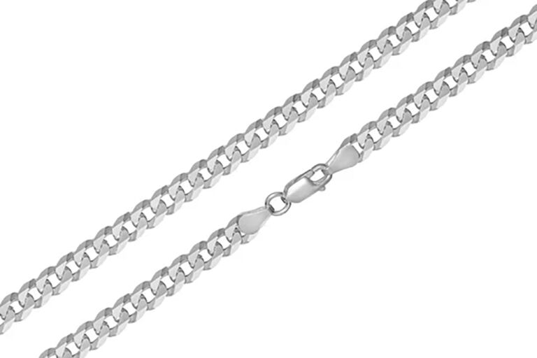 Hand Made Curb Link Silver Chain Necklace