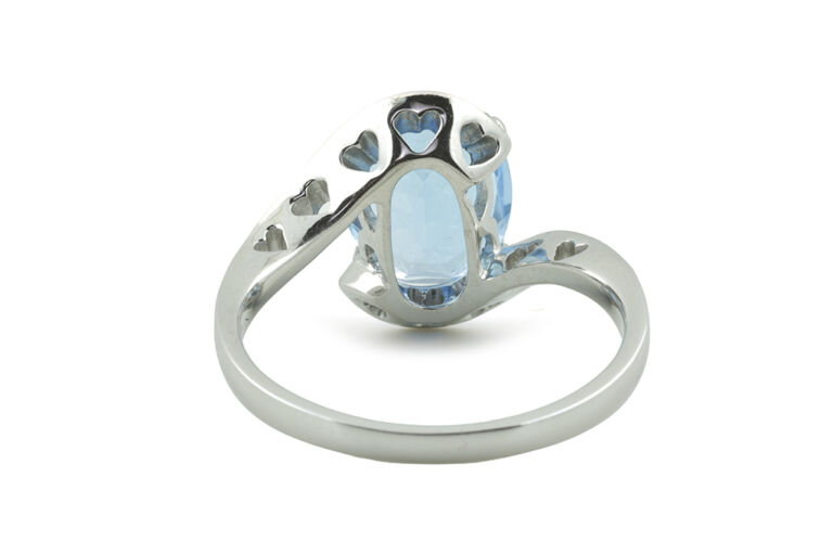 Blue Topaz & Diamond Cluster Ring