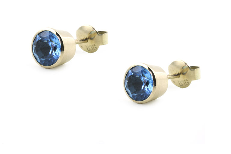 Blue Topaz Earrings 9ct gold