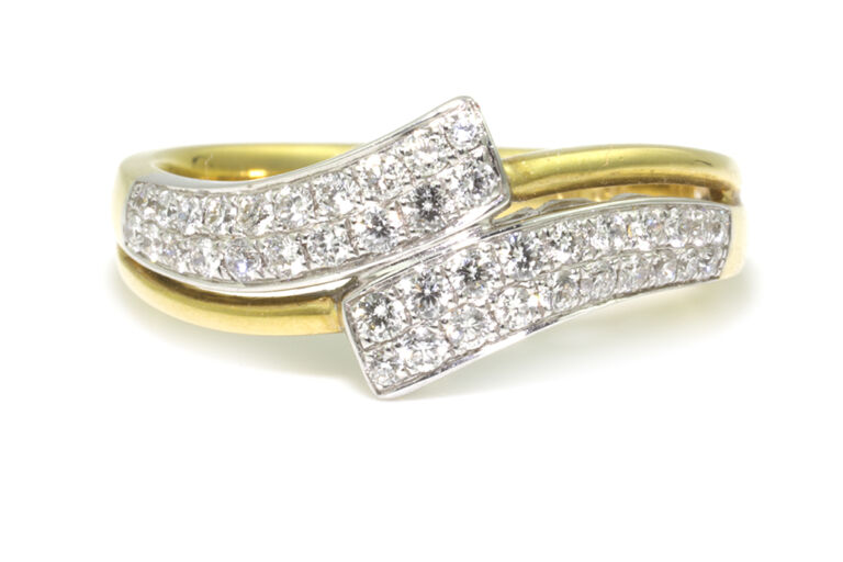 Diamond Set Band Ring 18ct gold Size M