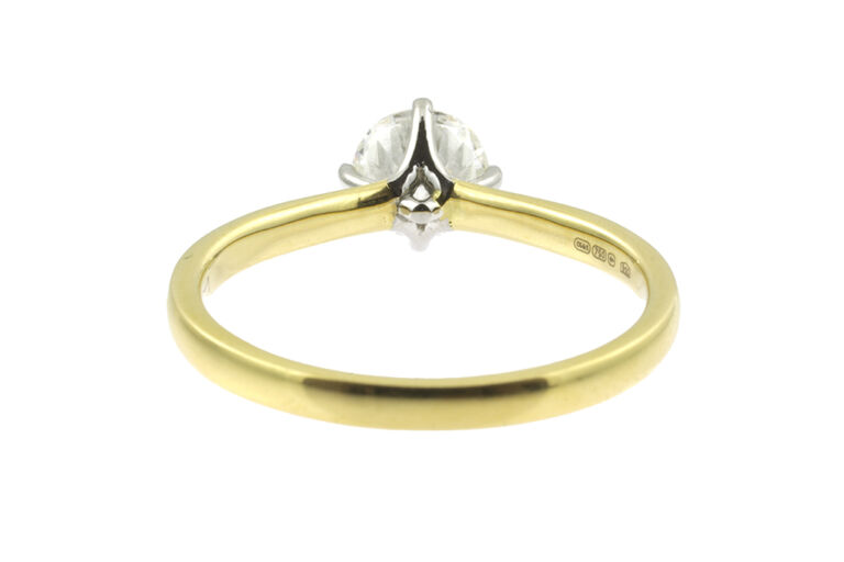 AnchorCert Diamond Solitaire Ring 18ct gold & platinum size Q