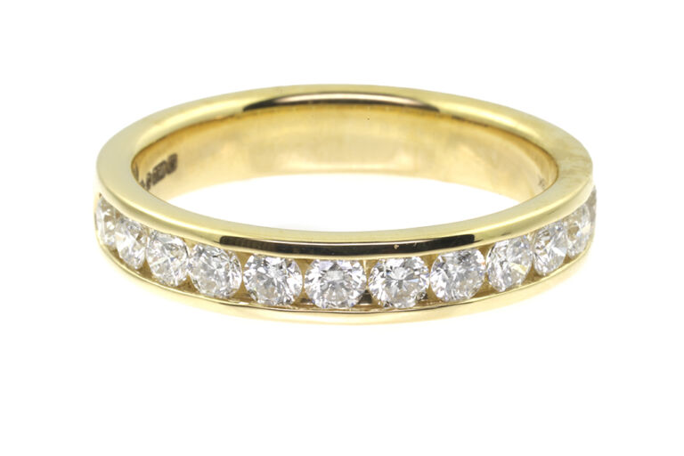 Diamond Half Eternity Ring 18ct yellowgold Size Q