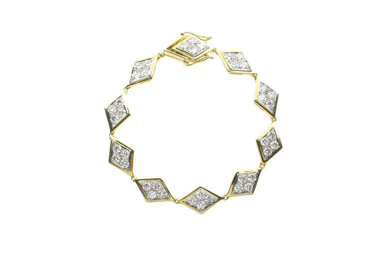 Kite Style Diamond Set Bracelet 18ct gold