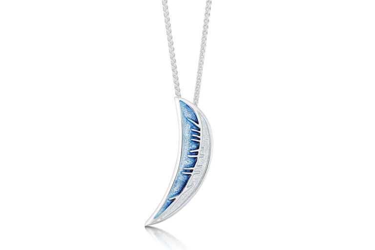 Sheila Fleet Skyram Moon Twilight Enamel Necklace