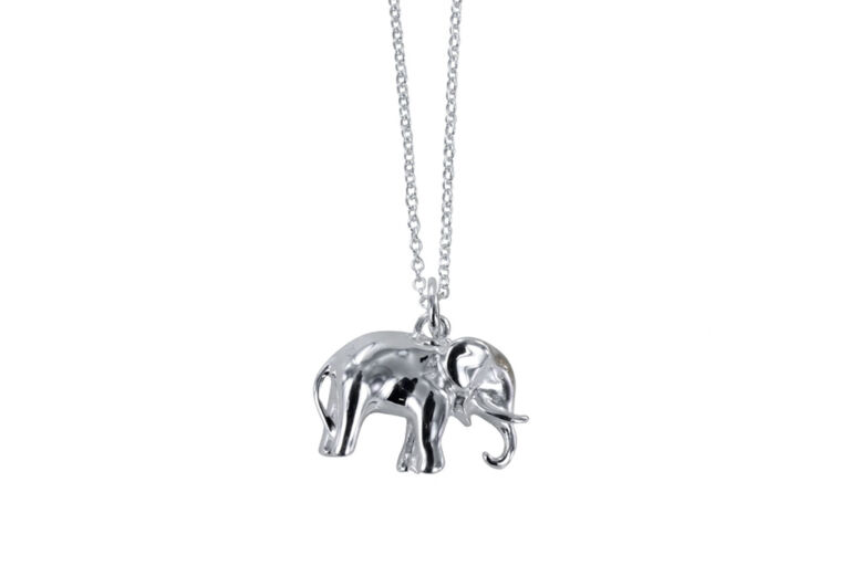 Silver elephant necklace