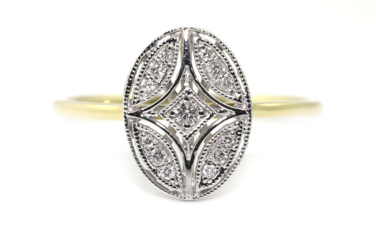 Edwardian Style Diamond Cluster Ring 18ct gold Size O