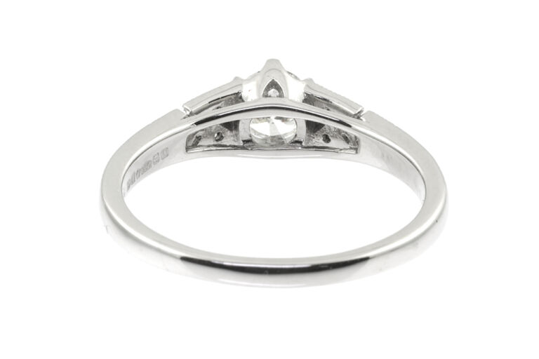 Diamond Solitaire Ring, platinum Size L