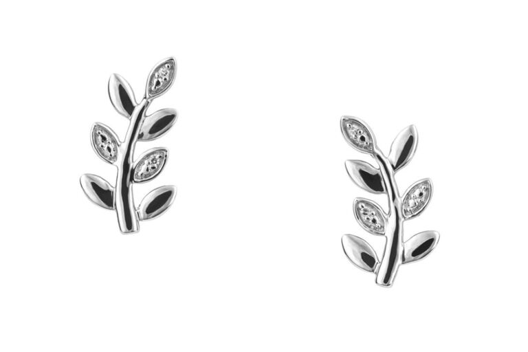 Leaf Vine Earrings 9ct white gold