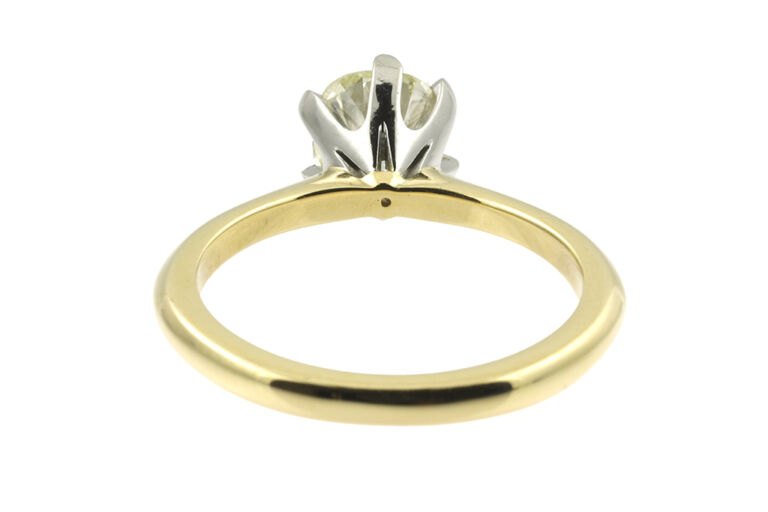 AnchorCert Diamond Solitaire Ring 18ct gold & Platinum Size N