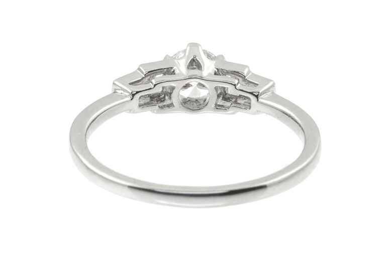 Diamond Solitaire Ring Platinum Size M