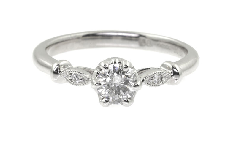 Diamond Solitaire Ring in Platinum Size L