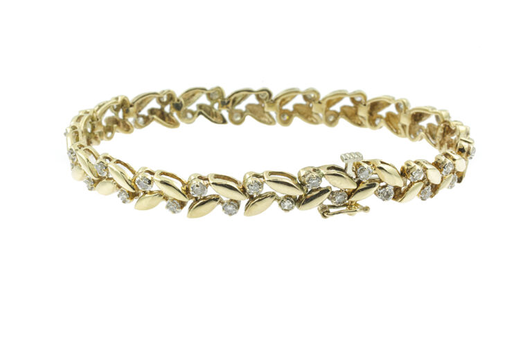 Diamond Set Bracelet 9ct yellow gold.