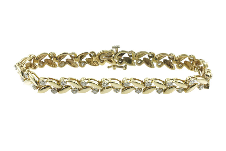 Diamond Set Bracelet 9ct yellow gold.