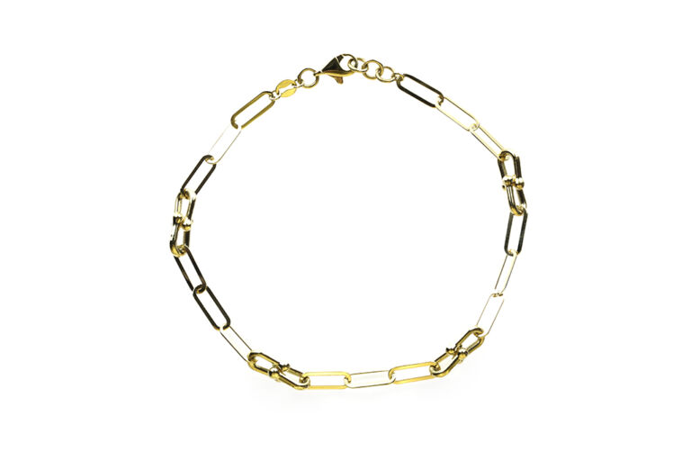 Peperclip Link Bracelet 9ct yellow gold.