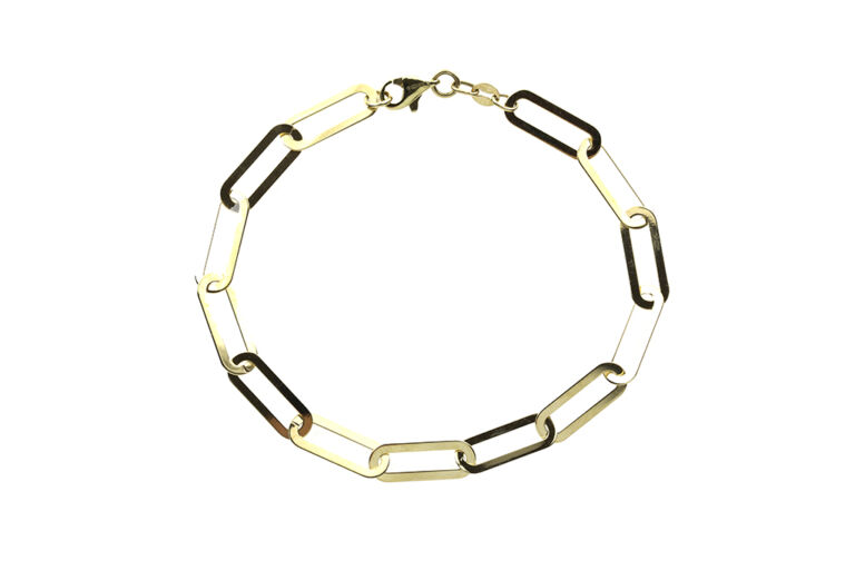 Paperclip Link Bracelet 9ct yellow gold.