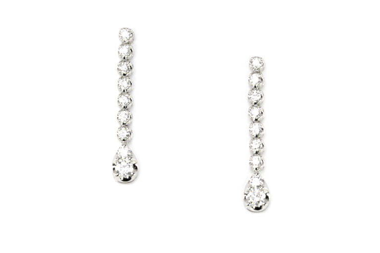 Diamond Drop Earrings 18ct white gold