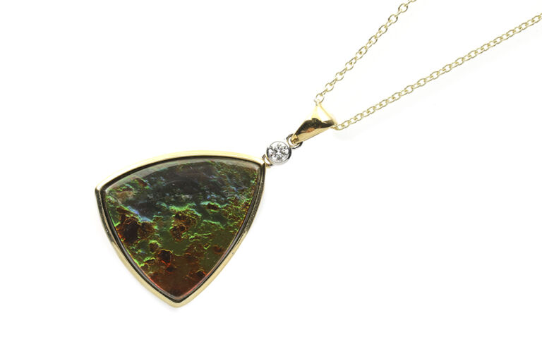 Ammolite & Diamond Necklace