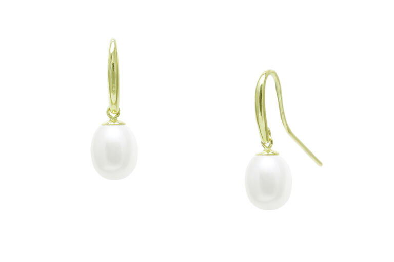 Cultured River Pearl Drop Earrings 9ct gold