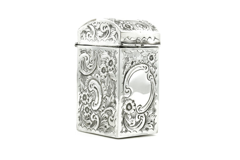 Antique Silver Playing Card Box