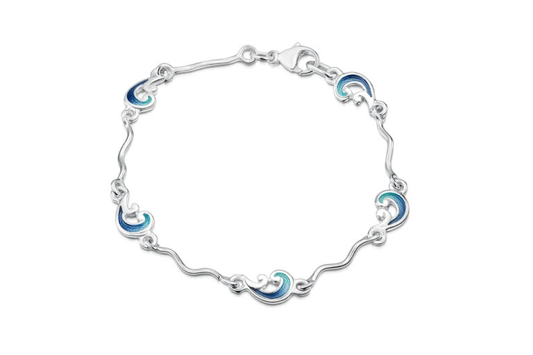 Sheila Fleet Bow Waves 5 link Silver Bracelet