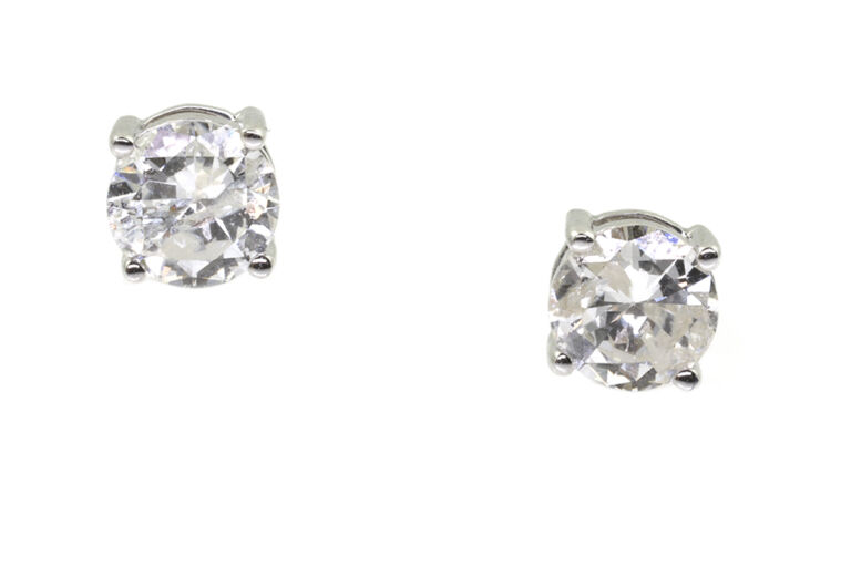 Diamond Solitaire Earrings 18ct white gold