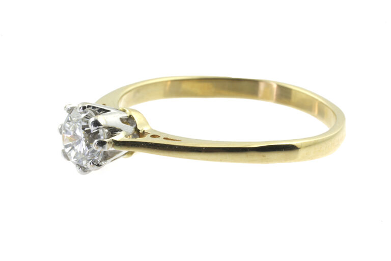 Diamond Solitaire Ring 18ct gold Size N