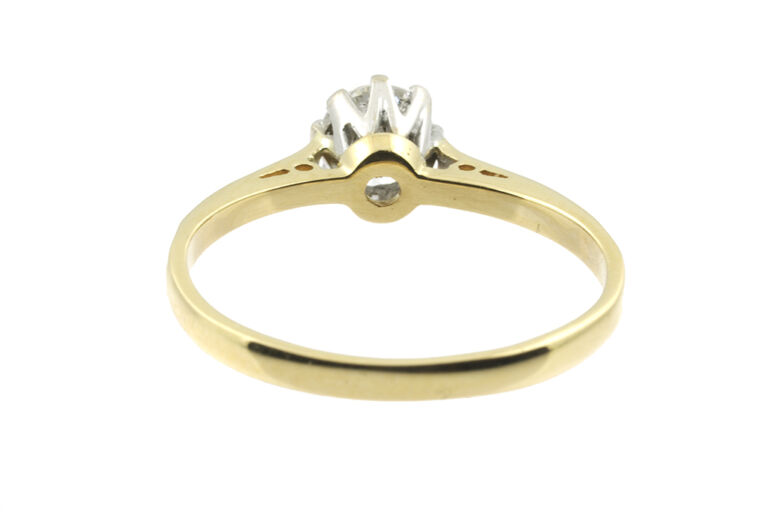 Diamond Solitaire Ring 18ct gold Size N