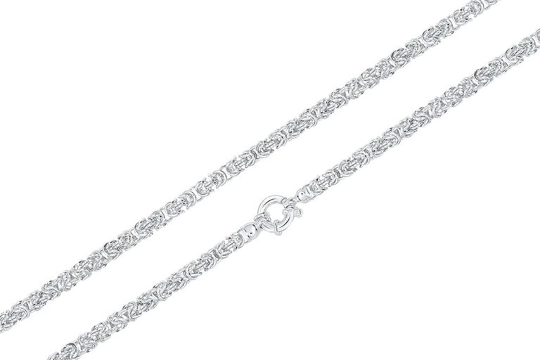 Handmade Byzantine Link Chain Silver Necklace