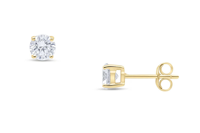 4 Claw CZ Earrings 9ct gold