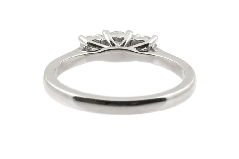 Diamond 3 Stone Ring in Platinum Size N