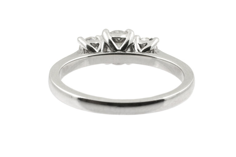 Diamond 3 Stone Ring in platinum Size N