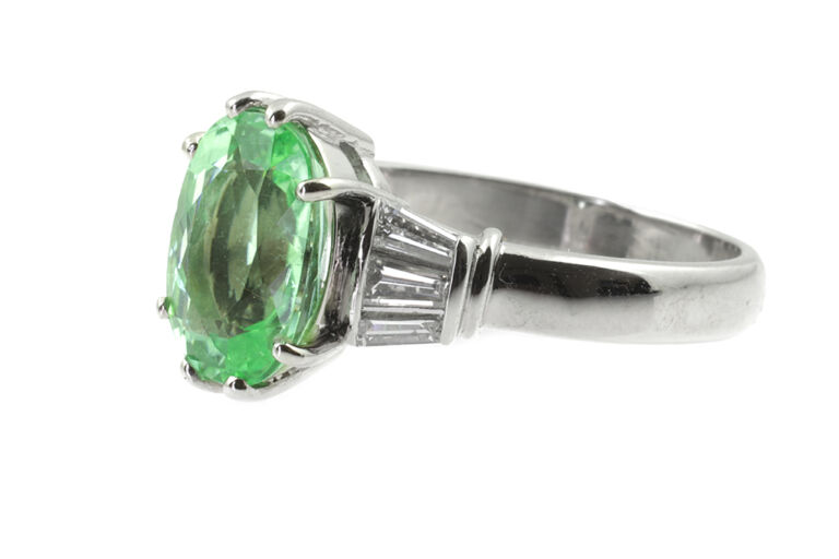 AnchorCert Paraiba Tourmaline & Diamonds in platinum size P