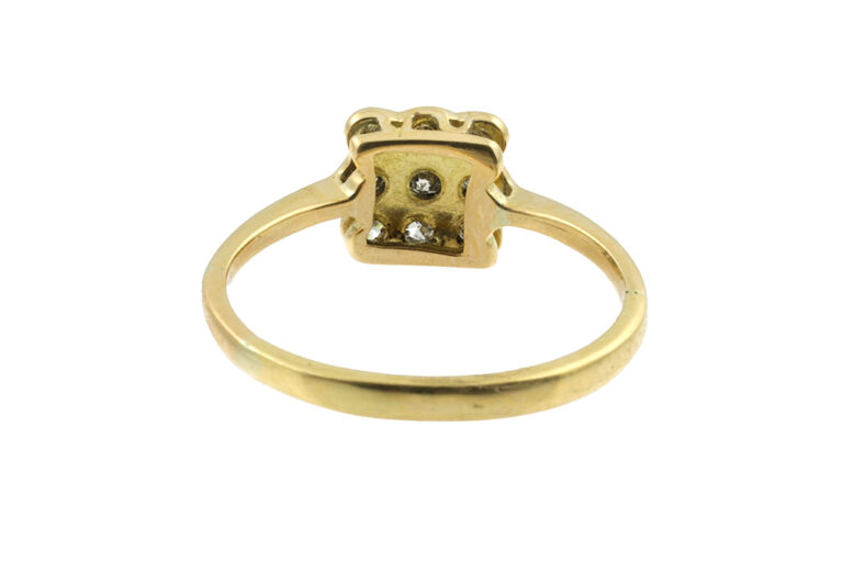 Antique Diamond Cluster Ring 18ct gold & platinum Size K