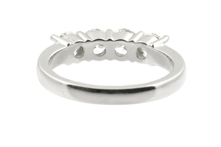 Diamond 4 Stone Ring in Platinum Size N
