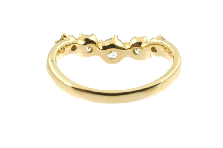 Diamond 5 Stone Shaped Ring 18ct yellow gold Size K