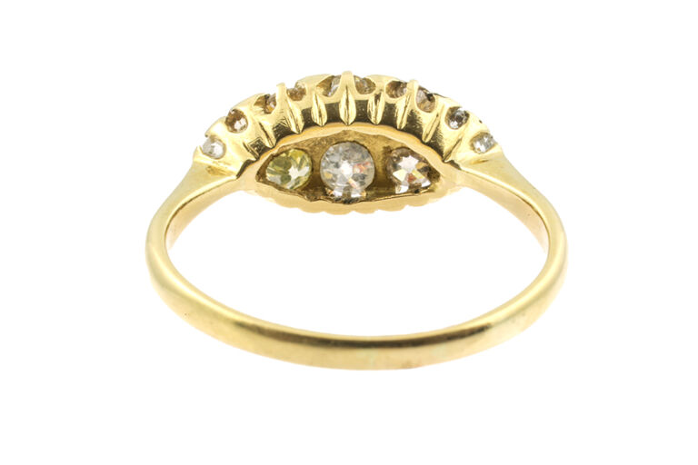 Boat Shape Diamond Cluster Ring 18ct gold Size R