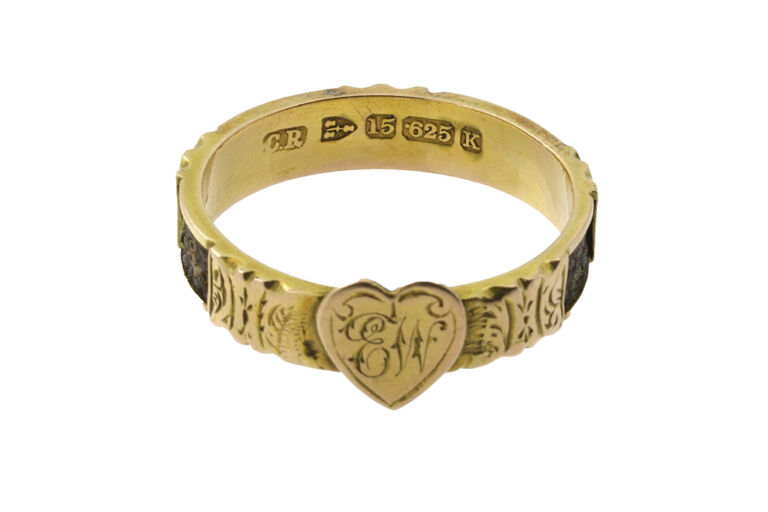 Mourning Ring 15ct yellow gold Size R