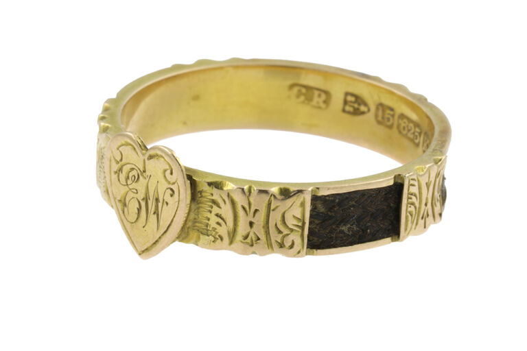 Mourning Ring 15ct yellow gold Size R
