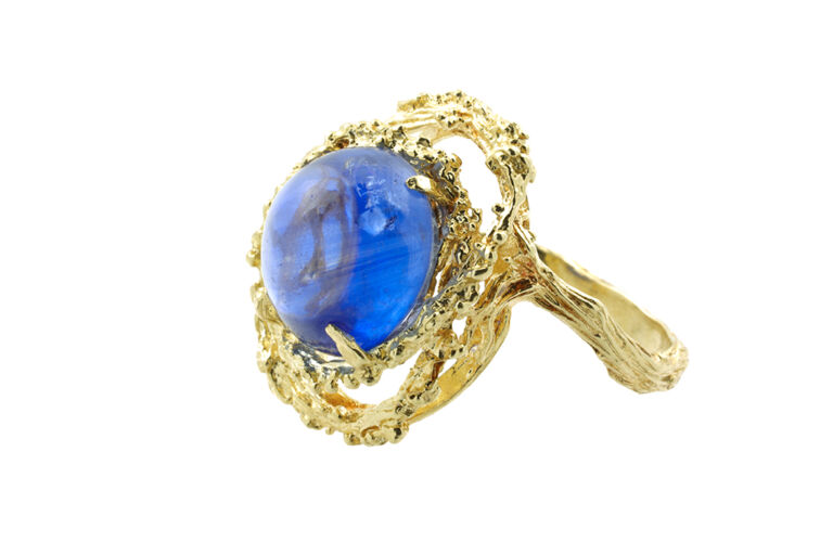 Blue Sapphire Single Stone Ring 18ct yellow gold Size P