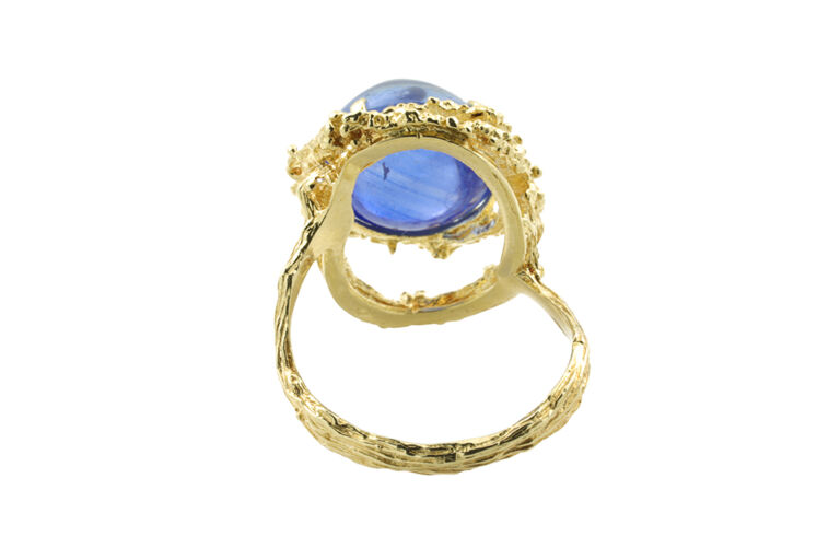 Blue Sapphire Single Stone Ring 18ct yellow gold Size P