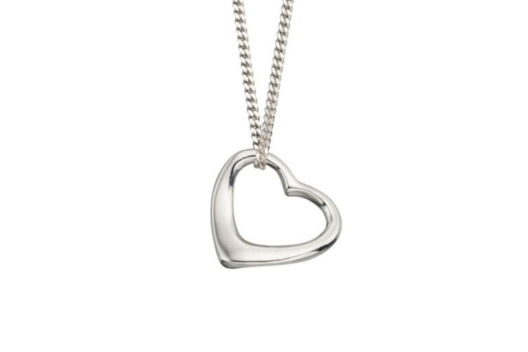 Open Heart Silver Necklace