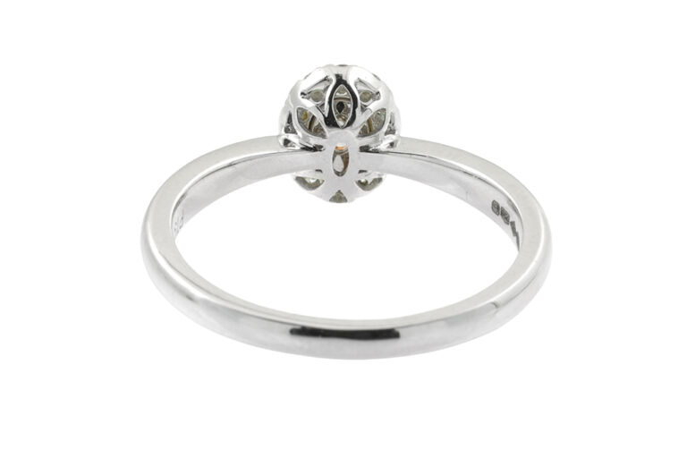 Certified Bespoke Natural Fancy Pink Diamond & White Diamond Cluster Ring Size N