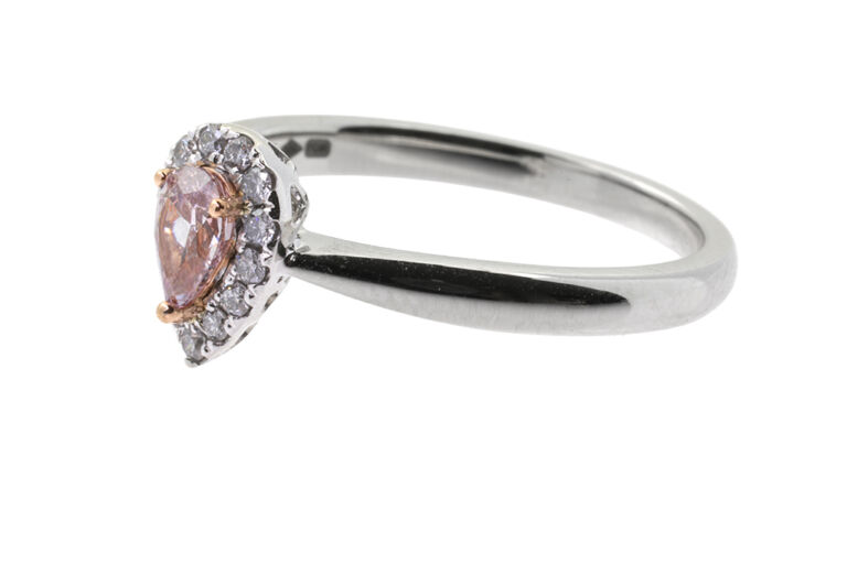 Certified Bespoke Natural Fancy Pink & White Diamond Cluster in Platinum Size N