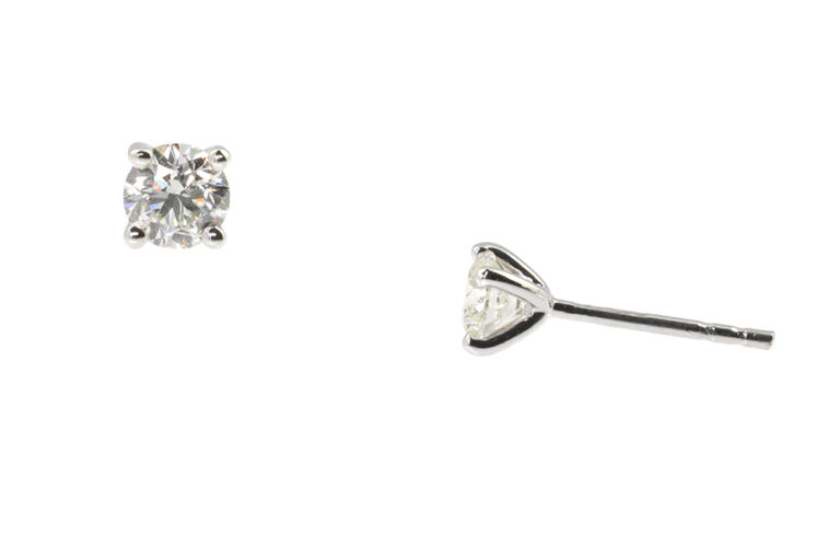 Diamond Solitaire Earrings 18ct white gold.