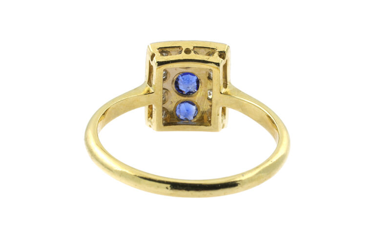 Blue Sapphire & Diamond Cluster 18ct gold & platinum size L