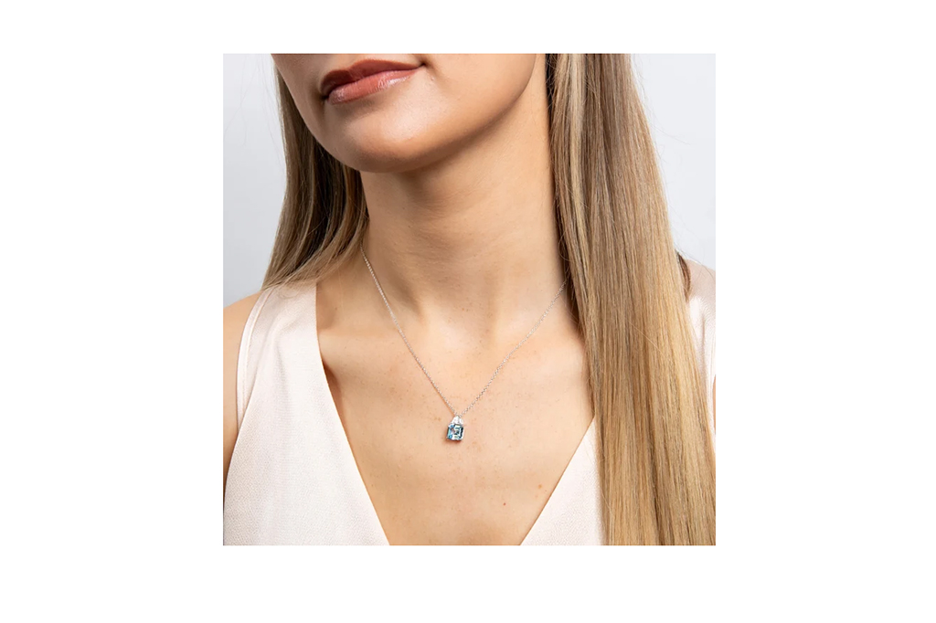 Blue & White CZ Necklace