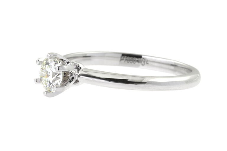 GIA Certified Diamond Solitaire Ring in platinum size P.