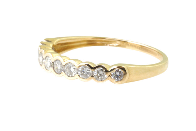 Diamond Half Eternity Ring 18ct yellow gold Size N
