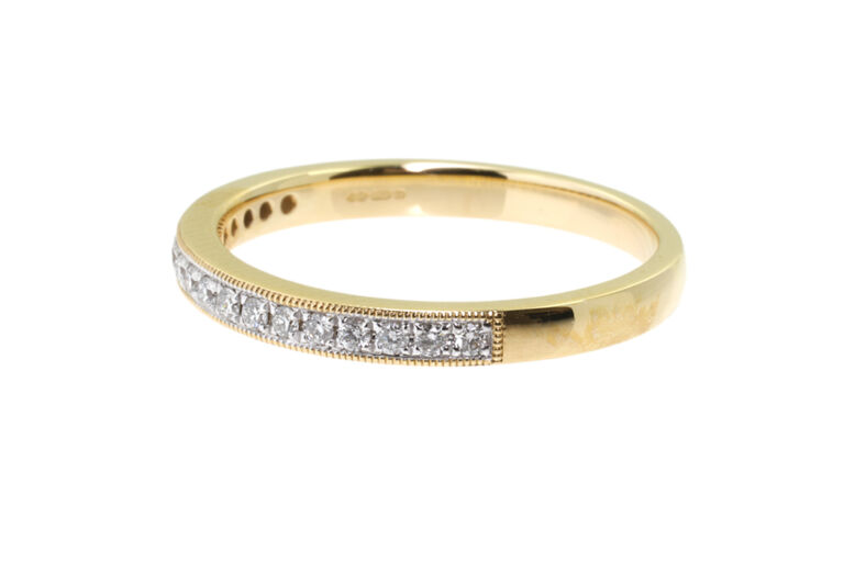 Diamond Half Eternity Ring 18ct yellow gold Size N