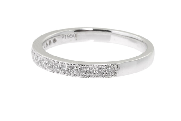 Diamond Half Eternity Ring, platinum size N.